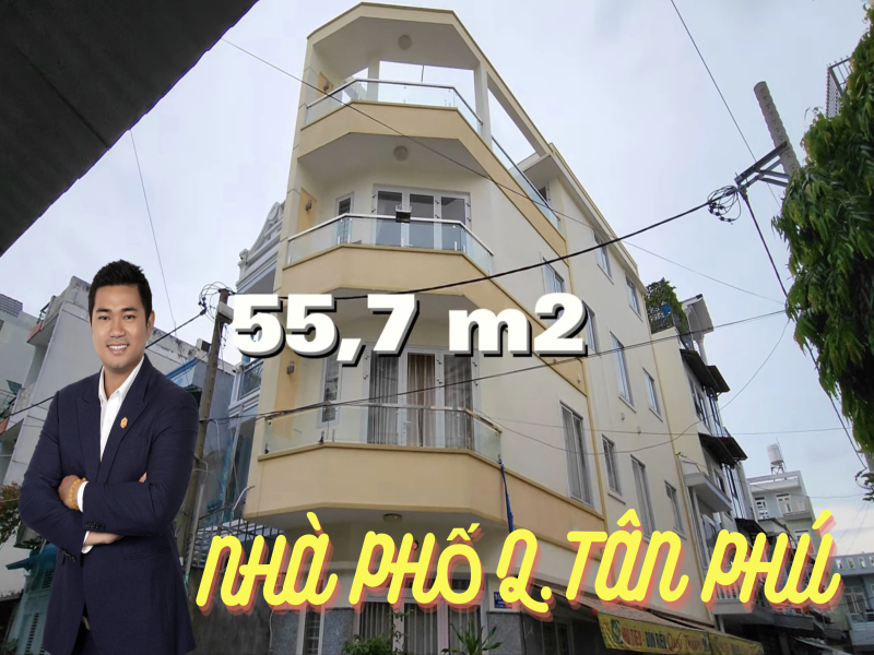 Bán nhà 1 trệt 3 lầu tại Tây Thạnh Q. Tân Phú DT đất 55,7m2